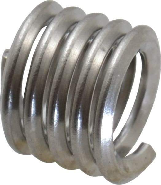 Recoil - #6-32 UNC, 0.207" OAL, Free Running Helical Insert - 4-3/4 Free Coils, Tanged, Stainless Steel, Bright Finish, 1-1/2D Insert Length - A1 Tooling