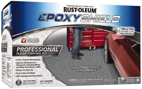 Rust-Oleum - 2 Gal (2) One Gallon Cans Gloss Dark Gray 2 Part Epoxy Floor Coating - <250 g/L VOC Content - A1 Tooling