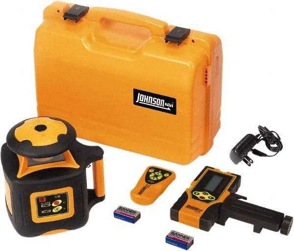 Johnson Level & Tool - 2,000' (Exterior) Measuring Range, 1/16" at 100' Accuracy, Self-Leveling Rotary Laser - 700 RPM, 1 Beam, NiMH Battery Included - A1 Tooling