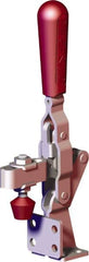 De-Sta-Co - 375 Lb Holding Capacity, Vertical Handle, Manual Hold Down Toggle Clamp - 56° Handle Movement, 96° Bar Opening, U-Bar, Flanged Base, Carbon Steel - A1 Tooling