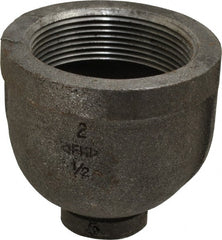 Black Reducing Coupling: 2 x 1/2″, 150 psi, Threaded Malleable Iron, Black Finish, Class 150