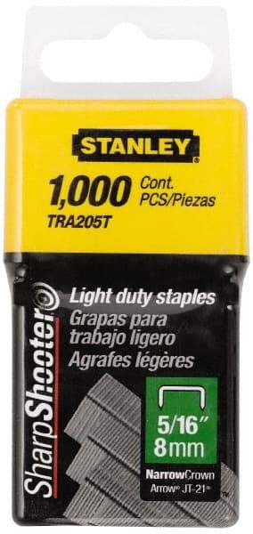 Stanley - 7/16" Wide Galvanized Steel Light Duty Staples - 5/16" Leg Length - A1 Tooling