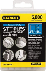 Stanley - 27/64" Wide Galvanized Steel Heavy Duty Power Crown Staples - 3/8" Leg Length - A1 Tooling