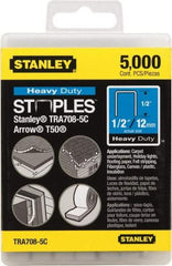 Stanley - 27/64" Wide Galvanized Steel Heavy Duty Power Crown Staples - 1/2" Leg Length - A1 Tooling