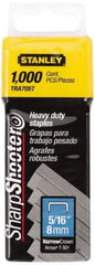 Stanley - 27/64" Wide Galvanized Steel Heavy Duty Power Crown Staples - 5/16" Leg Length - A1 Tooling