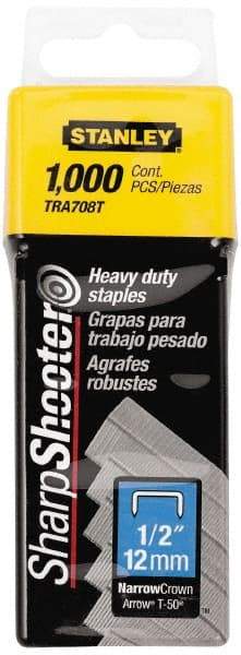 Stanley - 27/64" Wide Galvanized Steel Heavy Duty Power Crown Staples - 1/2" Leg Length - A1 Tooling