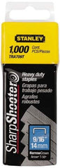 Stanley - 27/64" Wide Galvanized Steel Heavy Duty Power Crown Staples - 9/16" Leg Length - A1 Tooling