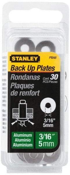 Stanley - Size 6, 1/2" Rivet Diam, Aluminum Round Blind Rivet Backup Washer - 1/16" Thick - A1 Tooling