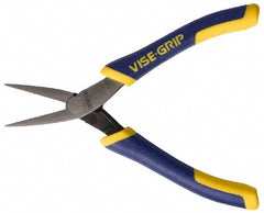 Irwin - 5-1/4" OAL, 1-1/4" Jaw Length x 9/16" Jaw Width, Pliers - Machined Jaw, Flat Nose Head, ProTouch Handles - A1 Tooling