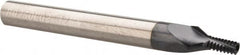 Carmex - #10-32, #12-32, #8-32 UNC, UNEF, UNF, 0.126" Cutting Diam, 3 Flute, Solid Carbide Helical Flute Thread Mill - Internal Thread, 0.27" LOC, 2-1/2" OAL, 1/4" Shank Diam - A1 Tooling