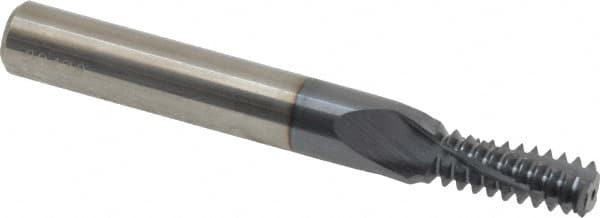 Carmex - 3/8-16 UNC, 0.264" Cutting Diam, 3 Flute, Solid Carbide Helical Flute Thread Mill - Internal Thread, 0.66" LOC, 2-1/2" OAL, 5/16" Shank Diam - A1 Tooling