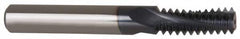 Carmex - 7/16-14 UNC, 0.303" Cutting Diam, 3 Flute, Solid Carbide Helical Flute Thread Mill - Internal Thread, 0.82" LOC, 2-1/2" OAL, 5/16" Shank Diam - A1 Tooling