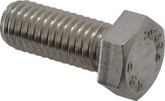 Value Collection - 1/2-13 UNC, 1-1/4" Length Under Head Hex Head Cap Screw - Fully Threaded, Grade 18-8 Stainless Steel, Uncoated, 3/4" Hex - A1 Tooling