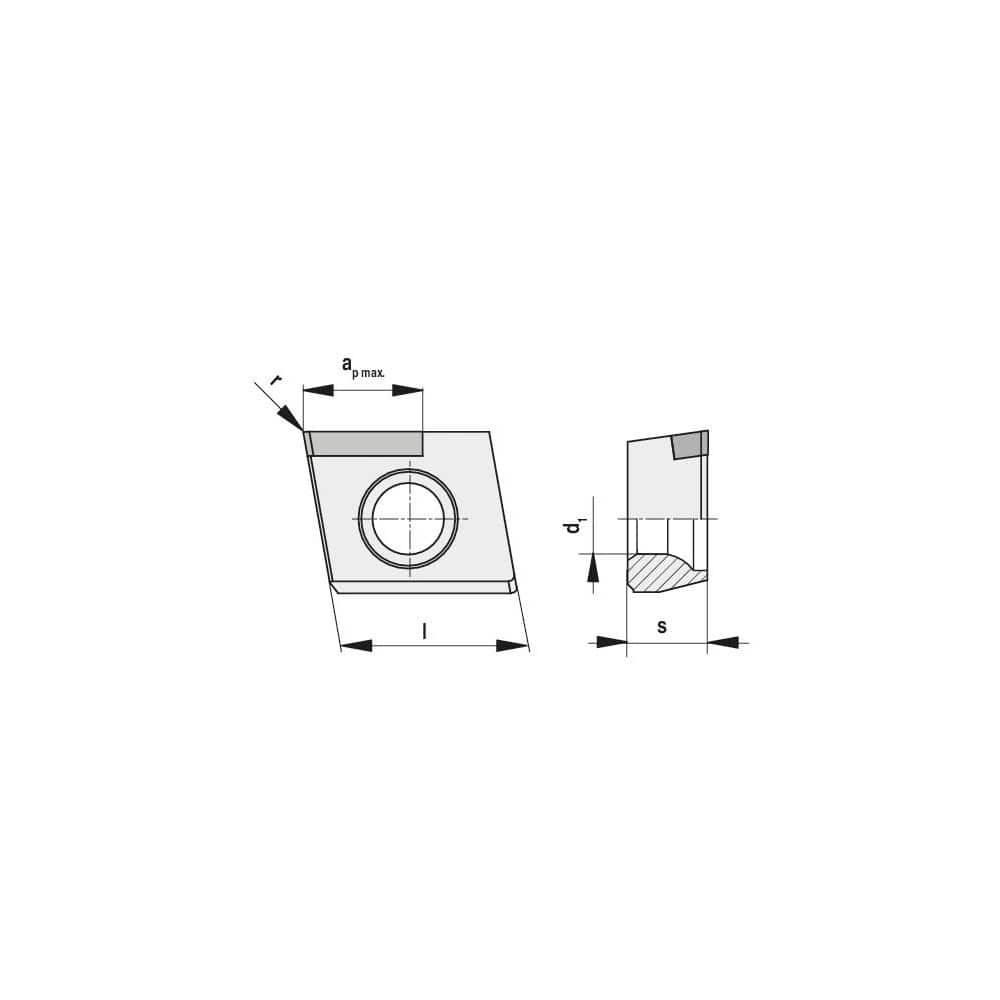 Milling Insert:  ZNHW 04T308ER-1204 CTD4205,  CTD4205,  Polycrystalline Diamond N/A Finish,