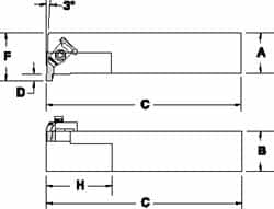 Tool-Flo - External Thread, Right Hand Cut, 1-1/4" Shank Width x 1-1/4" Shank Height Indexable Threading Toolholder - 6" OAL, FL 4L Insert Compatibility, FLE Toolholder, Series FLER - A1 Tooling