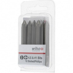 Wiha - 1/4" Drive, #1 Reversible Phillips/Slotted Screwdriver Bit - 2-3/8" OAL - A1 Tooling