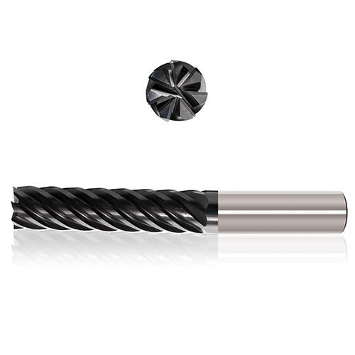 ‎1/2″ Dia. × 1/2″ Shank × 2-1/2″ DOC × 5″ OAL, Sistral, 7 Flute, Variable Helix, Straight, External, Square, Solid End Mill - Exact Industrial Supply