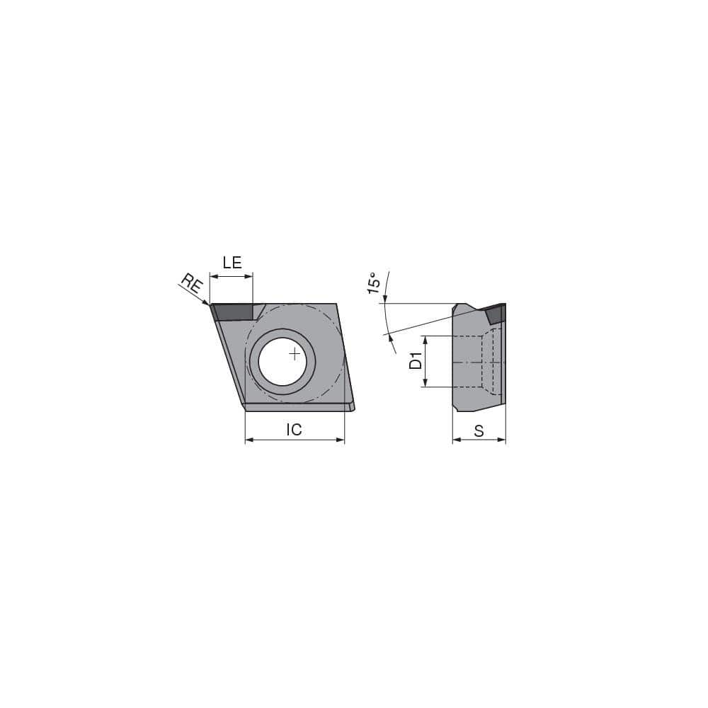 Milling Insert:  ZNHW 120504TR-A5-44 CTD4110,  CTD4110,  Polycrystalline Diamond N/A Finish,