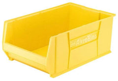 Akro-Mils - 200 Lb. Load Capacity, 20" Deep, Yellow Polymer Hopper Stacking Bin - 8" High x 12-3/8" Wide x 20" Long - A1 Tooling