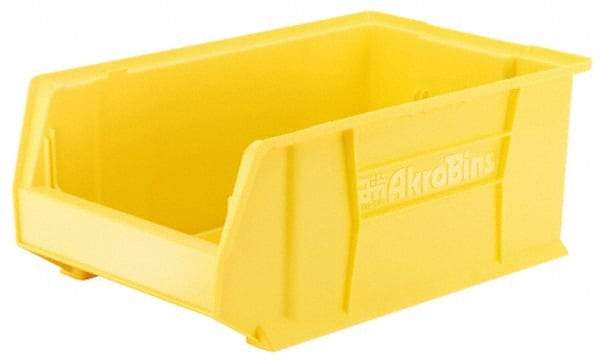 Akro-Mils - 300 Lb. Load Capacity, 29-1/4" Deep, Yellow Polymer Hopper Stacking Bin - 12" High x 18-3/8" Wide x 29-1/4" Long - A1 Tooling