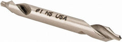 Hertel - #1 Plain Cut 60° Incl Angle High Speed Steel Combo Drill & Countersink - A1 Tooling