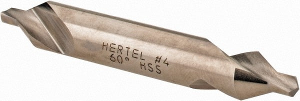 Hertel - #4 Plain Cut 60° Incl Angle High Speed Steel Combo Drill & Countersink - A1 Tooling