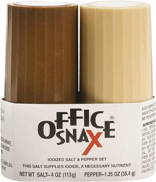 Office Snax - Salt and Pepper Shaker Set - 4 Ounce Salt and 1.5 Ounce Pepper - A1 Tooling