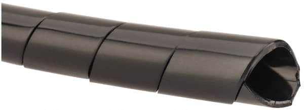 Made in USA - 0.396" ID, Black MDPE Wire & Hose Harness Cable Sleeve - 100' Coil Length, Medium Density, 3/8 to 4" Bundle Diam, 1/2" Hose Capacity, 55 Shore D - A1 Tooling