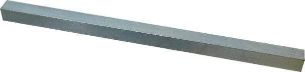 Made in USA - 12" Long x 5/8" High x 5/8" Wide, Zinc-Plated Undersized Key Stock - C1018 Steel - A1 Tooling