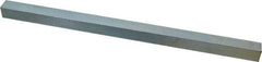 Made in USA - 12" Long x 5/8" High x 5/8" Wide, Zinc-Plated Undersized Key Stock - C1018 Steel - A1 Tooling