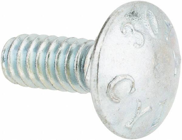 Value Collection - #10-24 UNC 1/2" Length Under Head, Standard Square Neck, Carriage Bolt - Grade 2 Steel, Zinc-Plated Finish - A1 Tooling