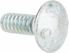 Value Collection - #10-24 UNC 1/2" Length Under Head, Standard Square Neck, Carriage Bolt - Grade 2 Steel, Zinc-Plated Finish - A1 Tooling