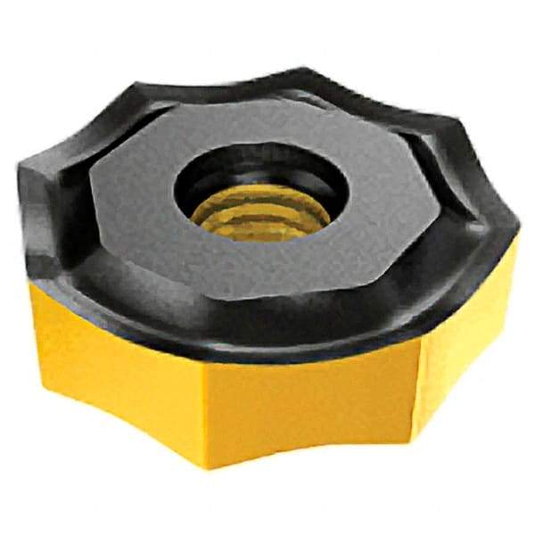 Iscar - ONMU080608 HP Grade IC28 Carbide Milling Insert - Uncoated, 0.2362" Thick, 0.7953" Inscribed Circle, 0.8mm Corner Radius - A1 Tooling