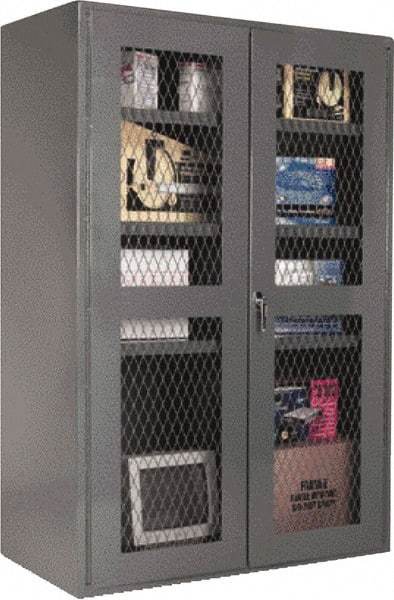 Durham - 4 Shelf Visible Storage Cabinet - Steel, 36" Wide x 18" Deep x 72" High, Gray - A1 Tooling