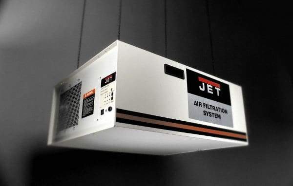 Jet - 115 Volt Ceiling Mount Air Filtration Machine - 32-1/2" Long x 26-13/64" Deep x 15" High, 1,000 CFM Air Flow - A1 Tooling