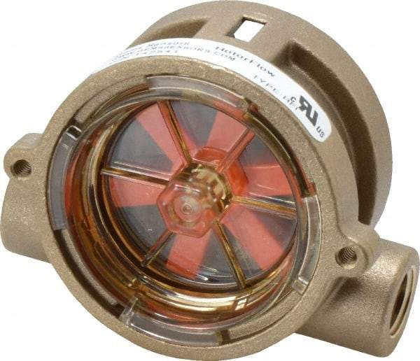 Gems Sensors - 200 psi, Brass Housing, Paddle Wheel Flow Sensor Indicator - 0.1 to 5 Flow Set Point, 0.1 to 5 GPM - A1 Tooling