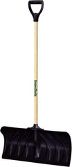 UnionTools - 24 Inch Wide Blade x 11 Inch High Blade Pusher Snow Shovel - 45 Inch Long Hardwood Handle - A1 Tooling