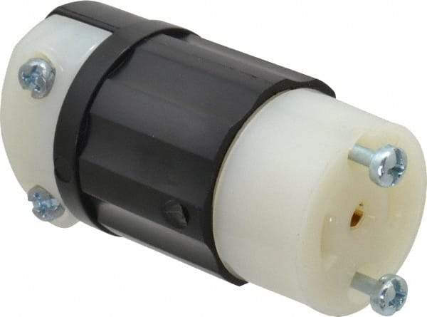 Leviton - 125/250 VAC, 15 Amp, ML-3R Configuration, Industrial Grade, Ungrounded Connector - 1 Phase, 3 Poles, 0.218 to 0.43 Inch Cord Diameter - A1 Tooling