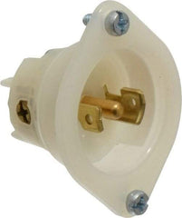 Leviton - 125/250 VAC, 15 Amp, ML-3P NEMA, Ungrounded Inlet - 3 Poles, 3 Wire, Male End, White, Steel - A1 Tooling