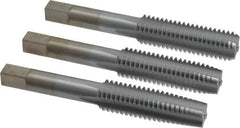 Made in USA - 1/2-13 UNC, 4 Flute, Bottoming, Plug & Taper, Chrome Finish, High Speed Steel Tap Set - Right Hand Cut, 3-3/8" OAL, 1-21/32" Thread Length, 2B/3B Class of Fit - A1 Tooling