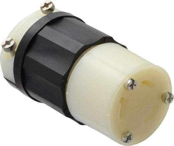 Leviton - 480 VAC, 30 Amp, L8-30R Configuration, Industrial Grade, Self Grounding Connector - 1 Phase, 2 Poles, 0.385 to 0.86 Inch Cord Diameter - A1 Tooling