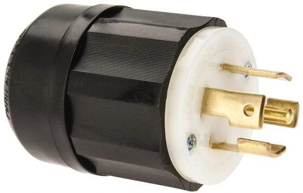 Leviton - 277/480 VAC, 30 Amp, L22-30P Configuration, Industrial Grade, Self Grounding Plug - 3 Phase, 4 Poles, 0.595 to 1.15 Inch Cord Diameter - A1 Tooling