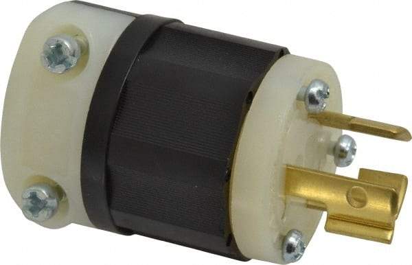 Leviton - 250 VAC, 15 Amp, L6-15P Configuration, Industrial Grade, Self Grounding Plug - 1 Phase, 2 Poles, 0.245 to 0.7 Inch Cord Diameter - A1 Tooling