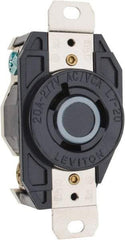 Leviton - 277 VAC, 20 Amp, L7-20R NEMA, Self Grounding Receptacle - 2 Poles, 3 Wire, Female End, Black - A1 Tooling