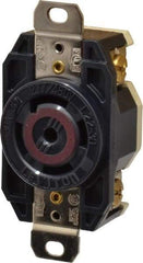 Leviton - 277/208 VAC, 30 Amp, L22-30R NEMA, Self Grounding Receptacle - 4 Poles, 5 Wire, Female End, Black - A1 Tooling