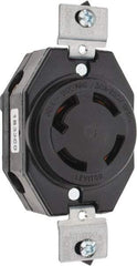 Leviton - 250 VDC, 250/600 VAC, 30 Amp, NonNEMA, Self Grounding Receptacle - 3 Poles, 4 Wire, Female End, Black - A1 Tooling