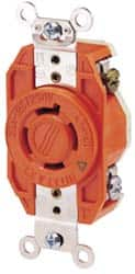 Leviton - 250 VAC, 20 Amp, L6-20R NEMA Configuration, Orange, Industrial Grade, Isolated Ground Single Receptacle - 1 Phase, 2 Poles, 3 Wire, Flush Mount - A1 Tooling