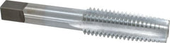 Made in USA - 5/8-11 UNC 3B 4 Flute Chrome Finish High Speed Steel Straight Flute Standard Hand Tap - Taper, Right Hand Thread, 3-13/16" OAL, 1-13/16" Thread Length, H3 Limit, Oversize - Exact Industrial Supply