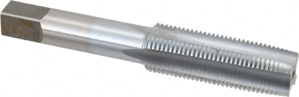 Made in USA - 5/8-18 UNF 3B 4 Flute Chrome Finish High Speed Steel Straight Flute Standard Hand Tap - Taper, Right Hand Thread, 3-13/16" OAL, 1-13/16" Thread Length, H3 Limit, Oversize - Exact Industrial Supply