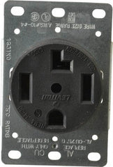 Leviton - 125/250 VAC, 30 Amp, 14-30R NEMA Configuration, Black, Industrial Grade, Self Grounding Single Receptacle - 1 Phase, 3 Poles, 4 Wire, Flush Mount, Corrosion Resistant - A1 Tooling